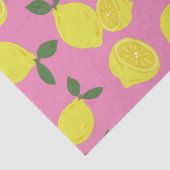 Elegant roze en geel lemonpatroon tissuepapier (Detail)