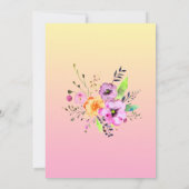 Elegant Roze en Geel Petunia Bloemenbruiloft Kaart (Achterkant)