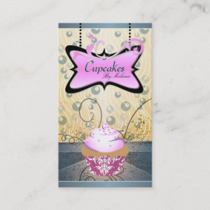 Elegant Roze en Geel Visitekaartje Cupcake
