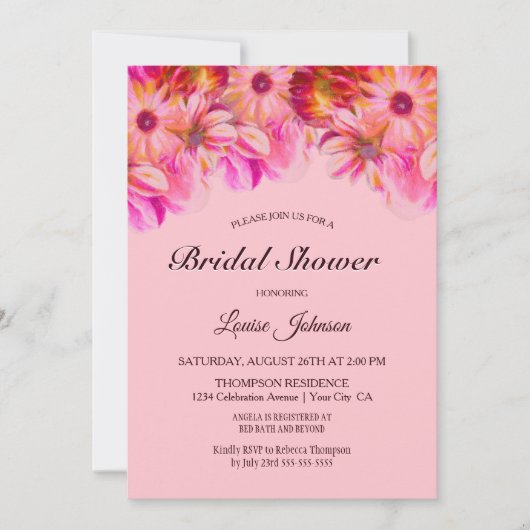 Elegant Roze en Geel Vrijgezellenfeest van Florenc Kaart (Voorkant)