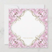 Elegant roze en Gold Cross First Community Kaart (Achterkant)