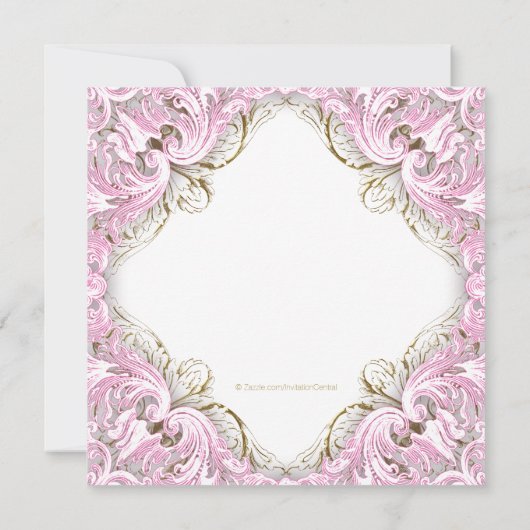 Elegant roze en Gold Cross First Community Kaart (Achterkant)