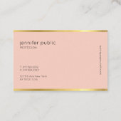 Elegant roze en Gold Cursive Hand Script Modern Visitekaartje (Achterkant)