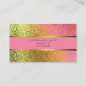 Elegant Roze en Gold Foil look Visitekaartje (Achterkant)
