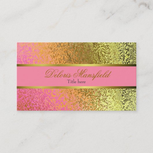 Elegant Roze en Gold Foil look Visitekaartje (Voorkant)