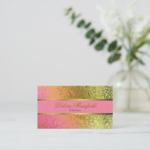Elegant Roze en Gold Foil look Visitekaartje (Staand voorkant)