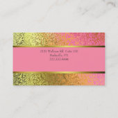 Elegant Roze en Gold Foil look Visitekaartje (Achterkant)