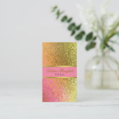 Elegant Roze en Gold Foil look Visitekaartje (Staand voorkant)