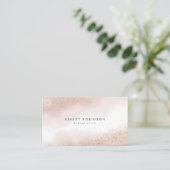 Elegant roze en Gold Glitter Waterverf Visitekaartje (Staand voorkant)