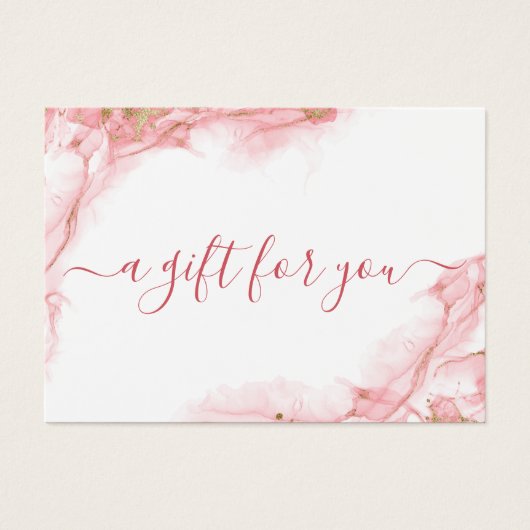 Elegant roze en Gold Waterverf Design Cadeaukaart Visitekaartje (Voorkant)
