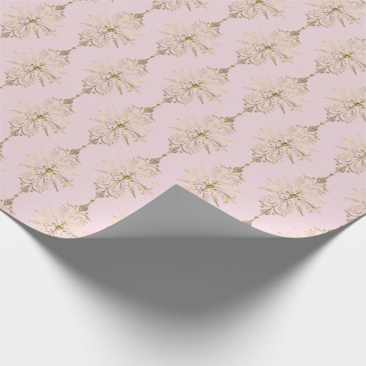 Elegant roze en goud cadeaupapier (Hoek)