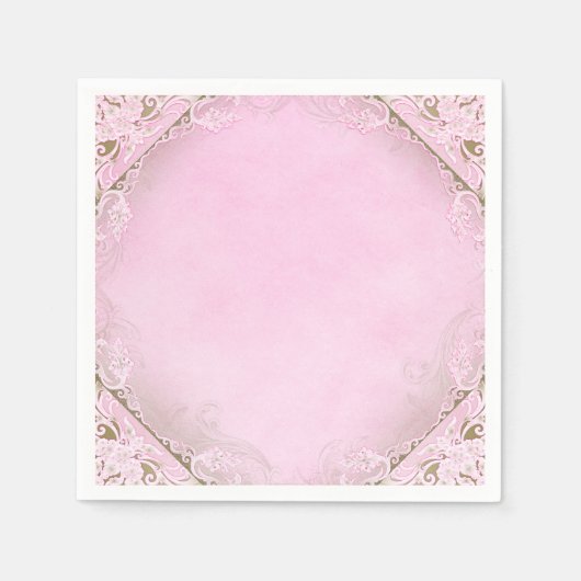 Elegant roze en goud servetten (Voorkant)