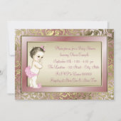 Elegant roze en gouden Baby shower Kaart (Achterkant)