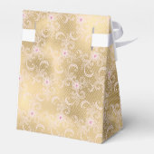 Elegant Roze en Gouden Bloemen Kant Bedankdoosjes (Achterkant)