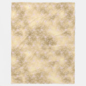 Elegant Roze en Gouden Bloemen Kant Fleece Deken (Voorkant)