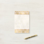 Elegant Roze en Gouden Bloemen Kant Post-it® Notes (Op bureau)
