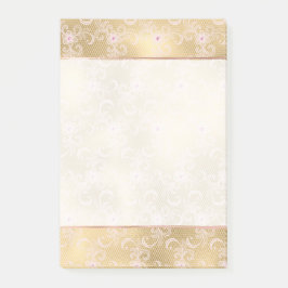 Elegant Roze en Gouden Bloemen Kant Post-it® Notes