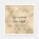 Elegant Roze en Gouden Bloemen Kant Servet (Voorkant)