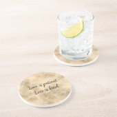 Elegant roze en gouden bloemenslinger zandsteen onderzetter (Zijkant)