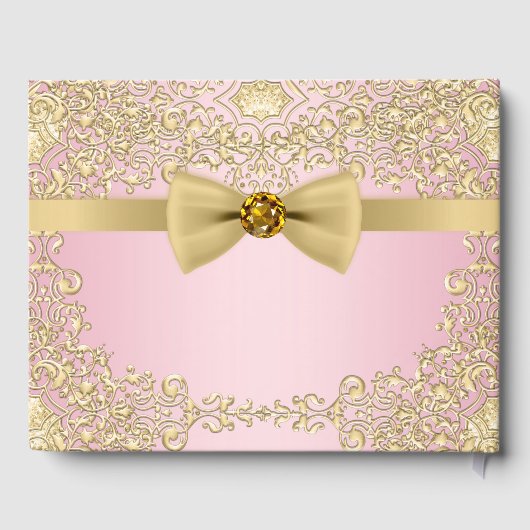 Elegant roze en gouden gastenboek (Achterkant)