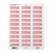 Elegant roze en gouden kerstboomlabels etiket (Full Sheet)