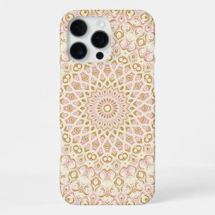 Elegant Roze en Gouden Mandala Patroon iPhone 16 Pro Max Hoesje