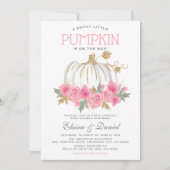 Elegant roze en gouden paren pompoenen Baby shower Kaart (Voorkant)