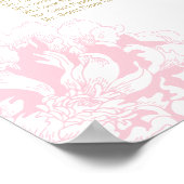Elegant roze en gouden pony Wedding Seating Seatin Poster (Hoek)