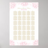 Elegant roze en gouden pony Wedding Seating Seatin Poster (Voorkant)