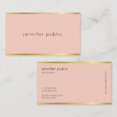 Elegant Roze en Gouden Professionele Mooie Vlakte Visitekaartje (Voorkant / Achterkant)