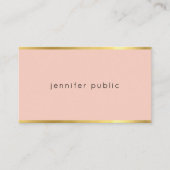 Elegant Roze en Gouden Professionele Mooie Vlakte Visitekaartje (Voorkant)