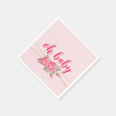 Elegant roze en gouden Rozen Baby shower Servet (Hoek)