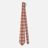 Elegant roze en gouden ruit gingham patroon stropdas (Voorkant)