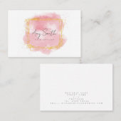 Elegant roze en gouden visitekaartje ontwerp (Voorkant / Achterkant)