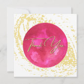 Elegant roze en gouden Waterverf Abstracte kunst Bedankkaart (Voorkant)