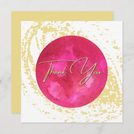 Elegant roze en gouden Waterverf Abstracte kunst Bedankkaart