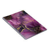 Elegant roze en gouden waterverf bloemontwerp notitieboek (Rechterzijde)