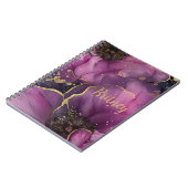 Elegant roze en gouden waterverf bloemontwerp notitieboek (Linkerzijde)