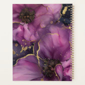 Elegant roze en gouden waterverf bloemontwerp planner (Achterkant)