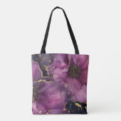 Elegant roze en gouden waterverf bloemontwerp tote bag (Achterkant)
