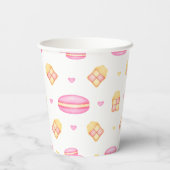 Elegant roze en gouden Waterverf pastaafmacro's Papieren Bekers (Achterkant)