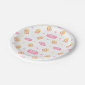 Elegant roze en gouden Waterverf pastaafmacro's Papieren Bordje (Gekanteld)