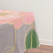 Elegant roze en gouden Waterverf Rozen grijs desig Tafelkleed (Voorbeeld)