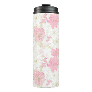 Elegant roze en gouden Waterverf Verf Thermosbeker