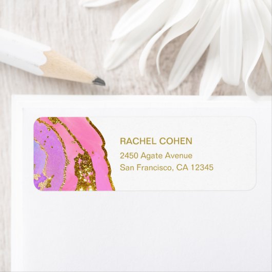 Elegant roze en goudgeode label (Insitu)