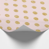 Elegant roze en goudglitter pols patroon cadeaupapier (Hoek)
