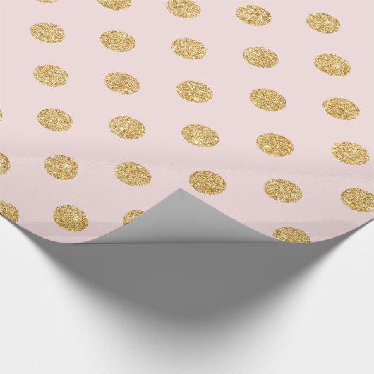 Elegant roze en goudglitter pols patroon cadeaupapier (Hoek)