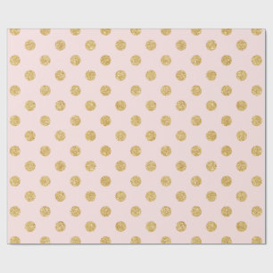Elegant roze en goudglitter pols patroon cadeaupapier