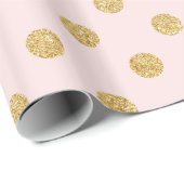 Elegant roze en goudglitter pols patroon cadeaupapier (Rol Hoek)