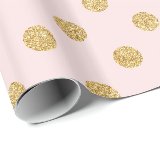 Elegant roze en goudglitter pols patroon cadeaupapier (Rol Hoek)